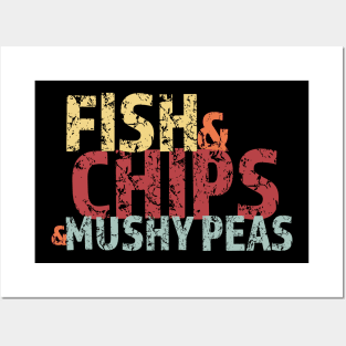 Fish And Chips Mushy Peas Posters and Art